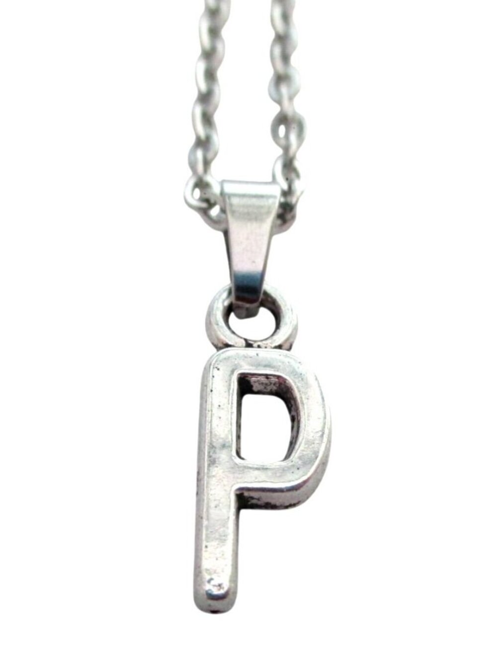 New Letter P Pendant Necklace On 18 Inch Stainless Chain Initial P Jewelry Gift